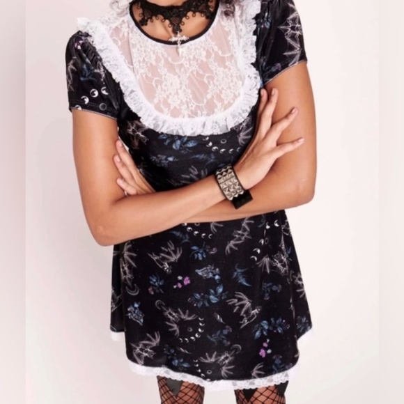 Bat Velvet Dress by Midnight Hour S - NWT - Picture 3 of 4